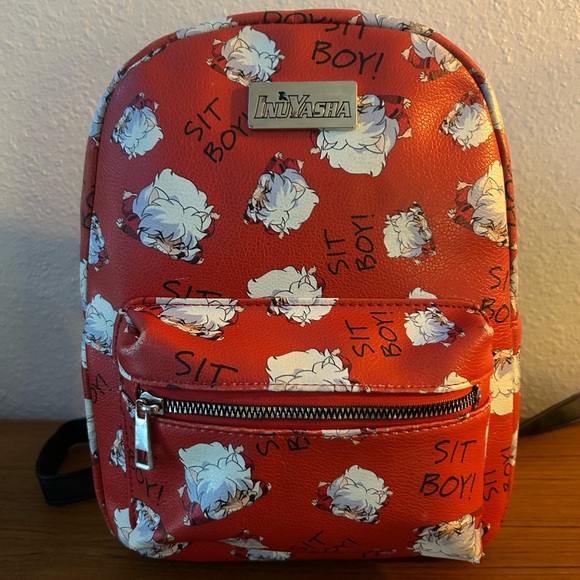 domo arigato mini canvas backpack Yoseka Tote Bag Pac sailcloth Novelty InuYasha Chibi Sit Boy!
